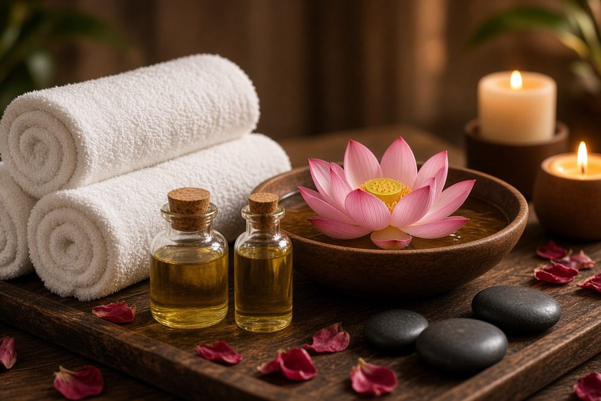 Massage in Business Bay – Aveline Thai Spa lotus, stones and oils